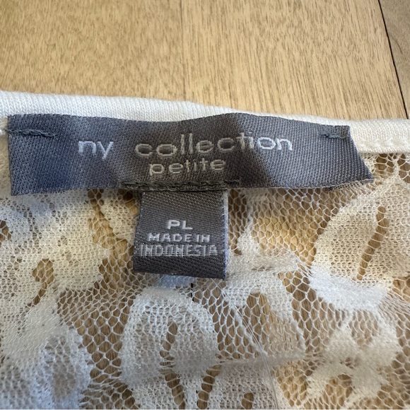 NWT NY Collection Womens White Lace Wrap LongSleeve Blouse Gypsy Fairy Lagenlook - Picture 4 of 11